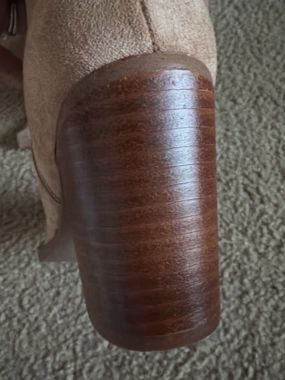 Women's Over-the-Knee Suede Boots in Taupe with Block Heel - Picture 5 of 7